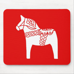 Rotes Dala Pferd Mousepad