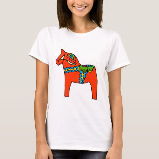 Rotes Dala Pferd T-Shirt