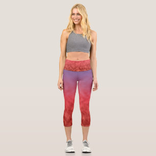 Rotes Dämmerlicht Capri Leggings