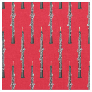 Rotes Dekor des Oboe Music Musician Room Stoff