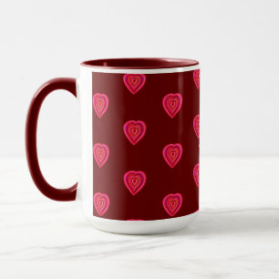rotes dekoratives Herz Tasse
