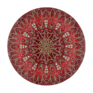 Rotes dekoratives Schneidbrett Schneidebrett