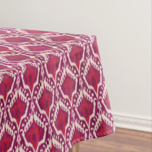 Rotes des Chic bunte und lila ikat Stammes- Muster Tischdecke