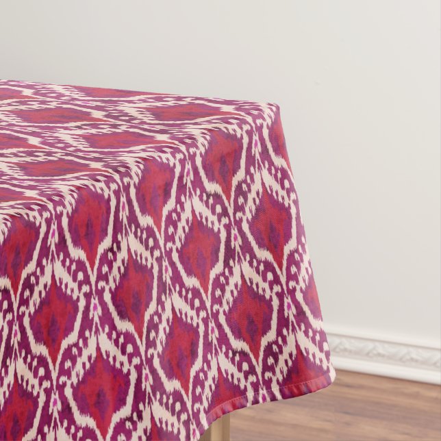 Rotes des Chic bunte und lila ikat Stammes- Muster Tischdecke (Beispiel)