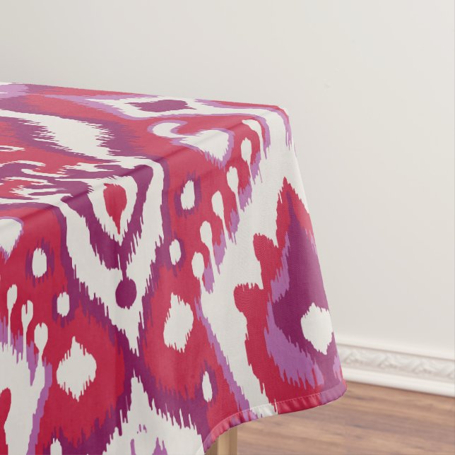 Rotes des Chic bunte und lila ikat Stammes- Muster Tischdecke (Beispiel)