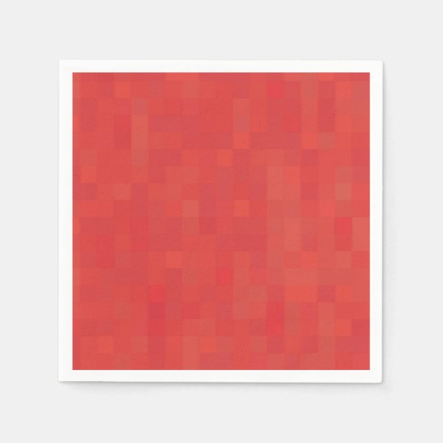 Rotes, dezent minimalistisches, modernes Musterpap Serviette (Vorderseite)