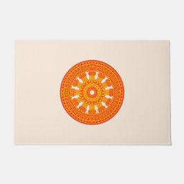 Rotes Dharma-Rad (buddhistische Kunst) Fußmatte