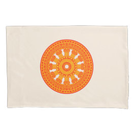 Rotes Dharma-Rad (buddhistische Kunst) Kissenbezug
