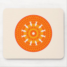 Rotes Dharma-Rad (buddhistische Kunst) Mousepad
