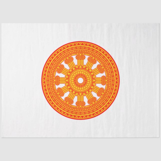 Rotes Dharma-Rad (buddhistische Kunst) Seidenpapier (Vorderseite)