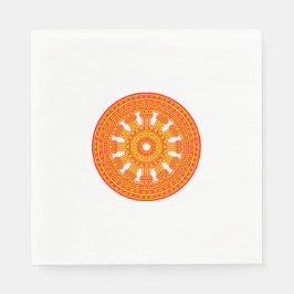Rotes Dharma-Rad (buddhistische Kunst) Serviette