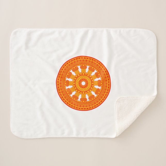 Rotes Dharma-Rad (buddhistische Kunst) Sherpadecke (Vorderseite (Horizontal))