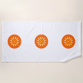 Rotes Dharma-Rad (buddhistische Kunst) Strandtuch