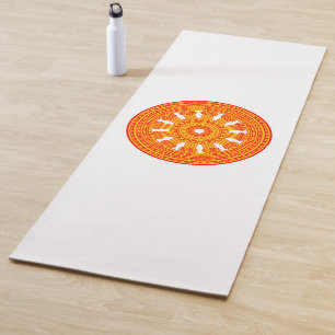 Rotes Dharma-Rad (buddhistische Kunst) Yogamatte