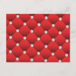 Rotes Diamant-Tufting-Luxus-Nahtlos-Vektor-Muster Postkarte