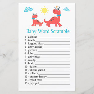 Rotes Dinosaurier-Baby-Wortverwirrspiel