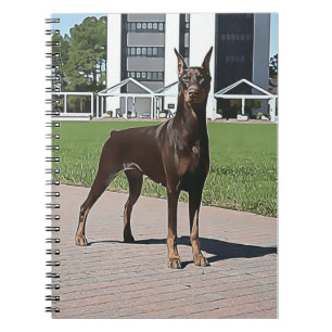 Rotes Dobermann-Notizbuch Notizblock