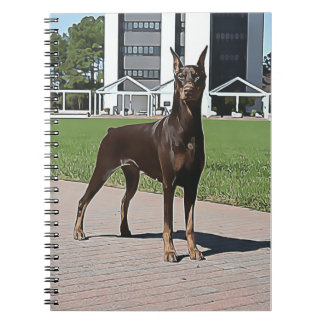 Rotes Dobermann-Notizbuch Notizblock