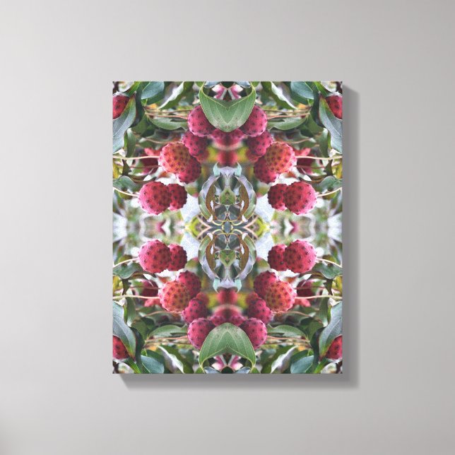 Rotes Dogwood Frucht Natur Abstrakt Leinwanddruck (Vorderseite)