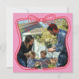 Rotes Doodle-Bogen-Rahmen Rosa Benutzerdefiniertes Feiertagskarte