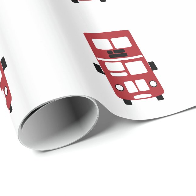 Rotes Doppeldeckerbus-Gewohnheits-Packpapier Geschenkpapier (Rolleneckpunkt)