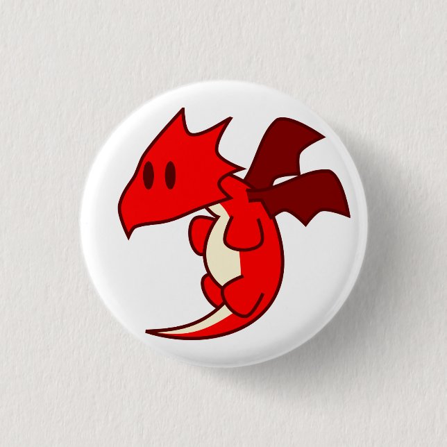 Rotes Drache-Zeichen Button (Vorderseite)