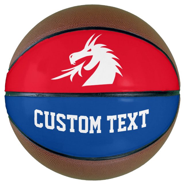 Rotes Drachenlogo personalisierter Basketball (Vorderseite)