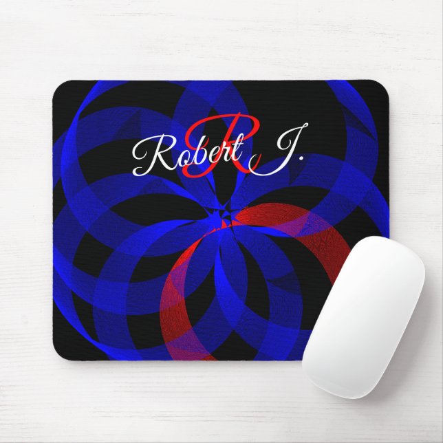 Rotes drehendes Akzent-Geometrie-Mauspad Mousepad (Mit Mouse)