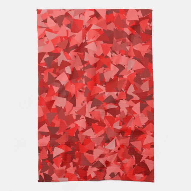 Rotes Dreiecksmuster Geschirrtuch (Vertikal)