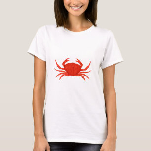 Rotes Dungeness Krabben-Logo T-Shirt