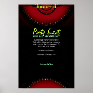 ROTES DUNKLES FANTASY Party Poster