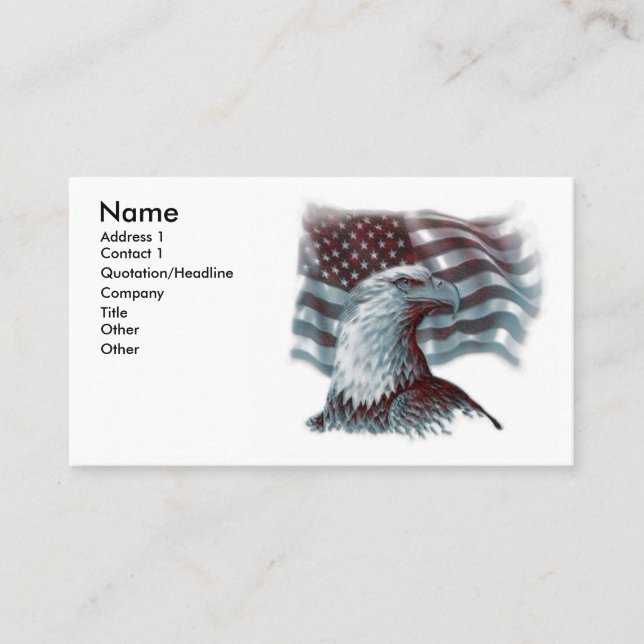 Rotes Eagle - patriotische Visitenkarten Visitenkarte (Vorderseite)