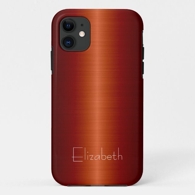 Rotes Edelstahlmetall 2 Case-Mate iPhone Hülle (Rückseite)