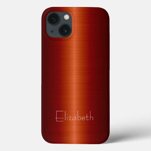 Rotes Edelstahlmetall Case-Mate iPhone Hülle (Rückseite)