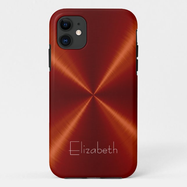 Rotes Edelstahlmetall Case-Mate iPhone Hülle (Rückseite)
