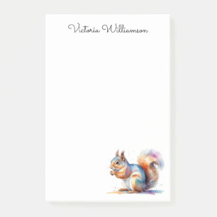 Rotes Eichhörnchen Aquarell Wildtier Personalisier Post-it Klebezettel
