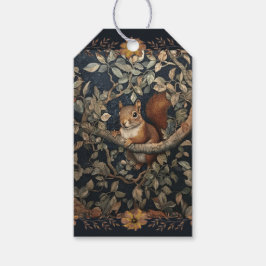 Rotes Eichhörnchen im Stil von William Morris Geschenkanhänger