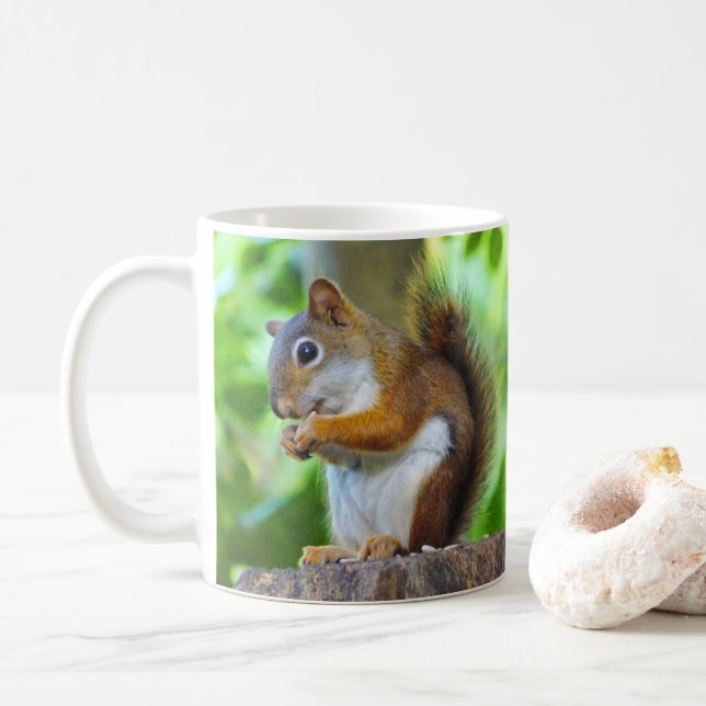 Rotes Eichhörnchen Kaffeetasse (Mit Donut)