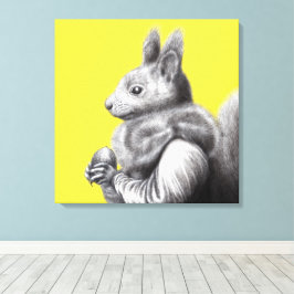 Rotes Eichhörnchen mit grauem Eichhörnchen Fur Sca Leinwanddruck