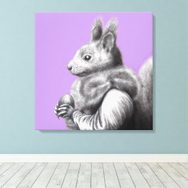 Rotes Eichhörnchen mit grauem Eichhörnchen Fur Sca Leinwanddruck