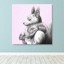 Rotes Eichhörnchen mit grauem Eichhörnchen Fur Sca Leinwanddruck