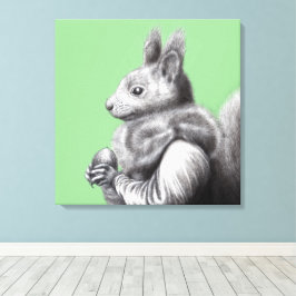 Rotes Eichhörnchen mit grauem Eichhörnchen Pelzfis Leinwanddruck