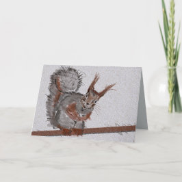 Rotes Eichhörnchen sagt Hallo! Karte