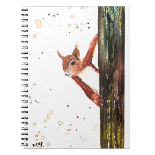 Rotes Eichhörnchenaquarell Notizblock