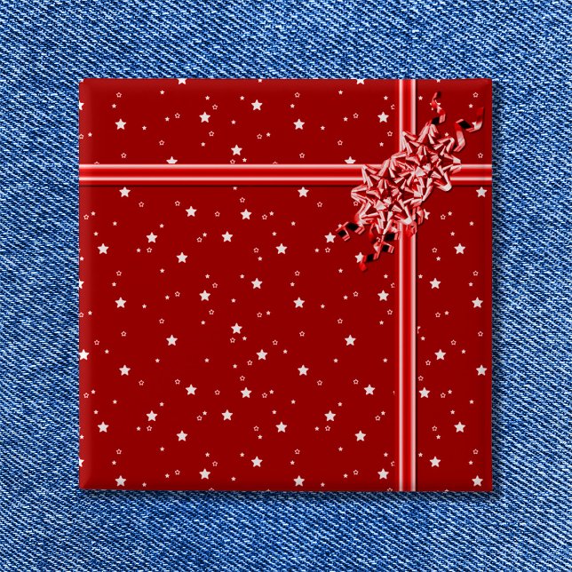 Rotes eingepacktes Geschenk  Button (Red Wrapped Present - Customized Button)