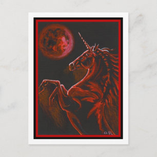Rotes Einhorn Postkarte