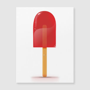Rotes Eis am Stiel Magnetkarte
