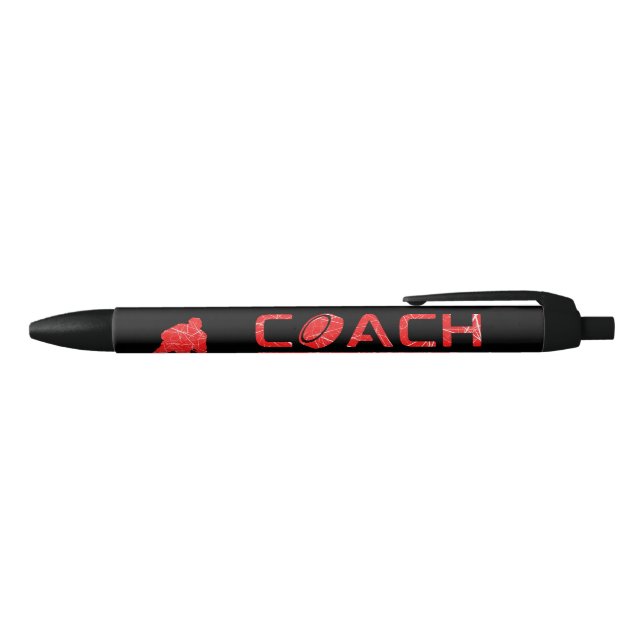 Rotes Eis - Eishockeytrainer Kugelschreiber (Oberseite)