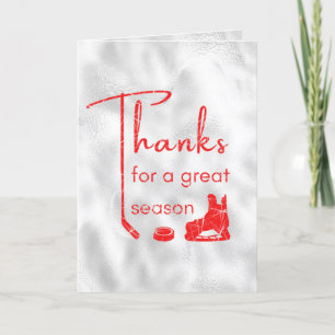 Rotes Eis - Hockeytrainer der Großen Saison danke  Feiertagskarte