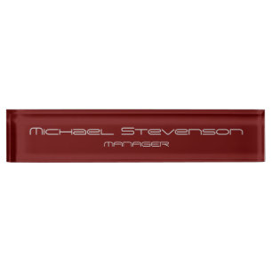 Rotes elegantes modernes namensplakette